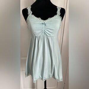 Soma Blue Lace Babydoll Tank/ Chemise Size Small